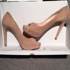 Miu Miu blush nude peep toes